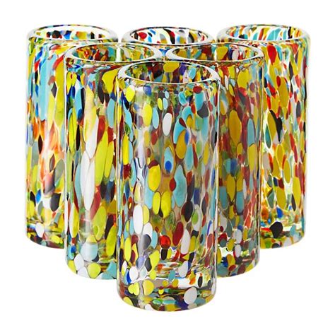 confetti glasses mexico|mexican tequila sipping glasses.